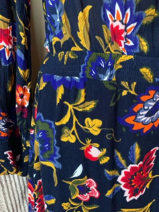 Old Navy navy blue with flowers midi dress - Picture 4 of 5